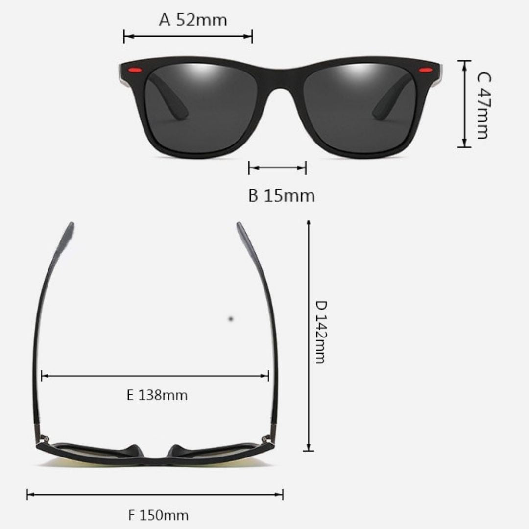 Lunettes de Soleil Masculines Carrées Polarisées